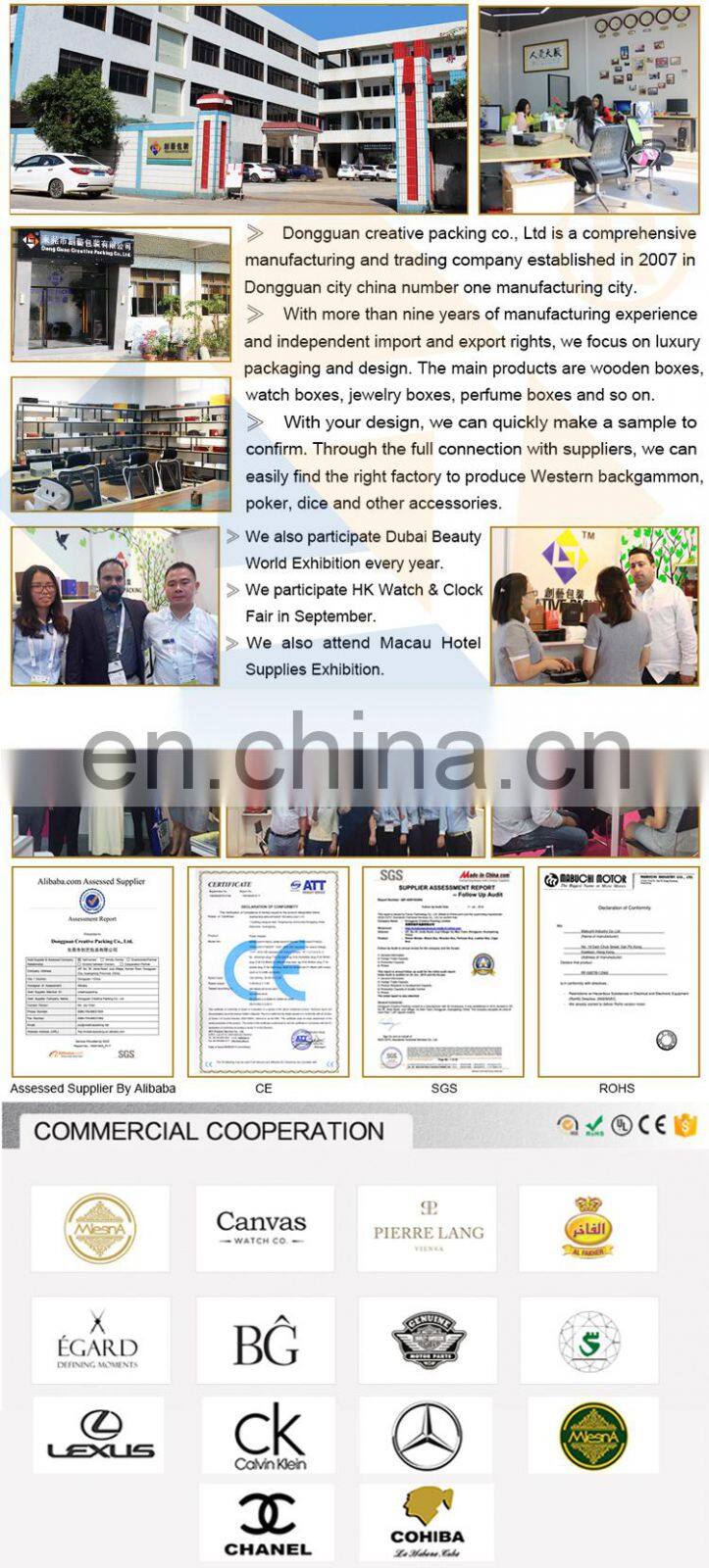 Creativepacking Spanish Cedar Lining Wooden Cigars Humidor Collect Glass Lid Smoking Cigar Box