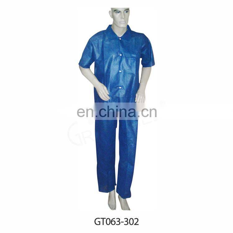 Greetmed disposable short sleeve non woven unisex custom blue colored medical dental white lab coat