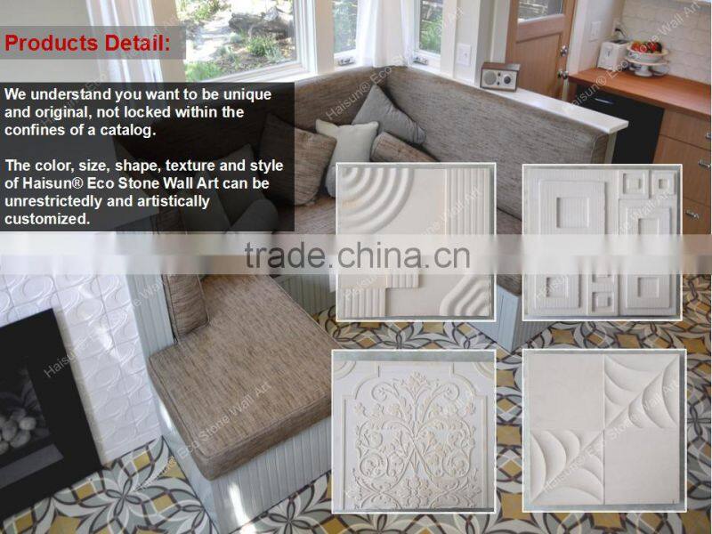 Customized patterns indoor wall cover sculpture decoration with Eco stone
