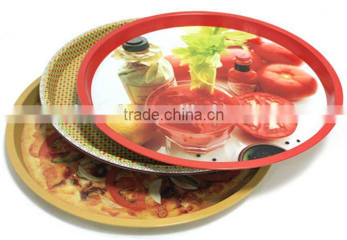 Round bar tray tea service metal tray