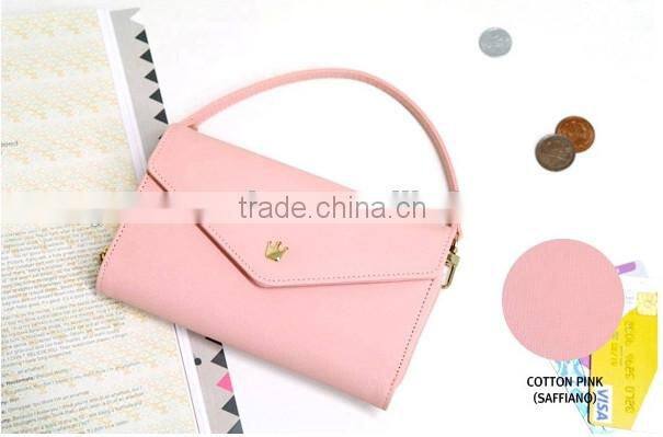 New Arrival Mixed Colors Crown Cute Leather Lady Clutch Purse Women Walllet With Strap