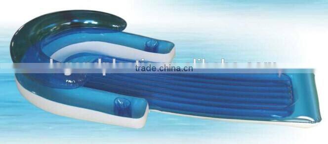 Inflatable floating lounger, pvc inflatable water deluxe recliner