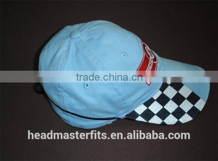 wholesale custom embroidery logo blue sport cap black with white baseball cap