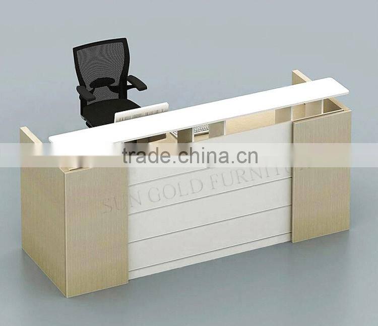 Black wooden used reception counters modern front desk design (SZ-RTB006-2)