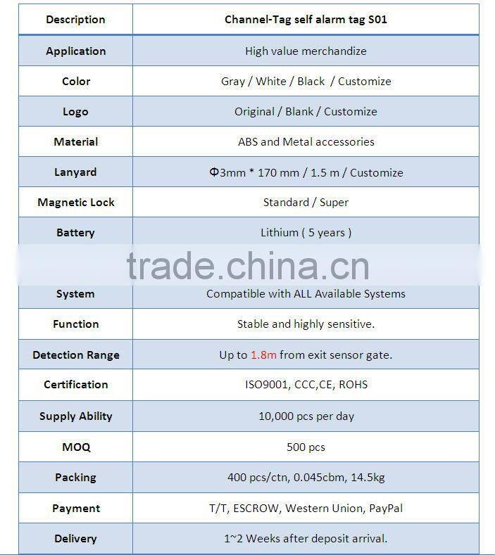 EAS Security hard tag 2 alarm tag shoes lock