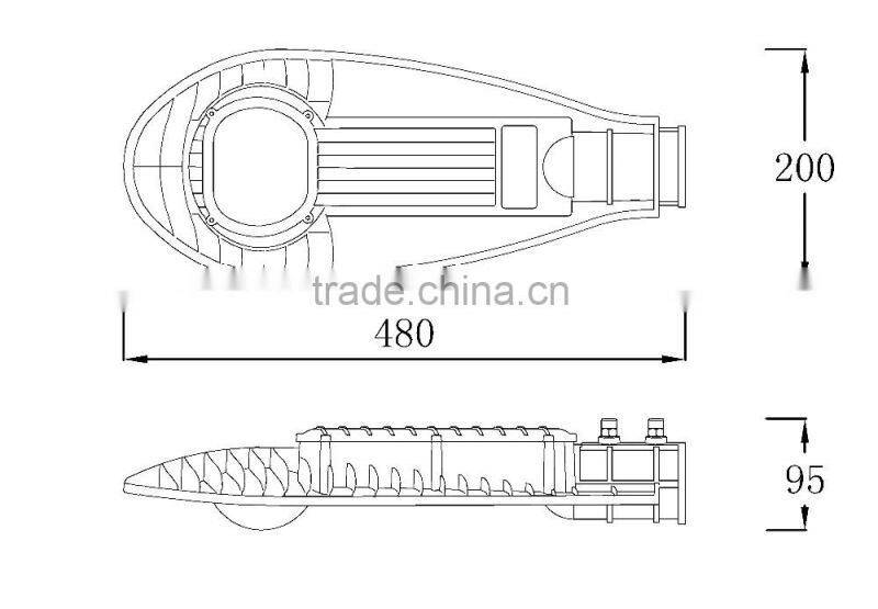 Aluminum alloy high lumen Bridgelux chip IP65 waterproof cob led street light housing-SLH3017