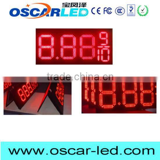 electronic single led sign led station gas price led screen 88.88 12 inch 7 segment price led display