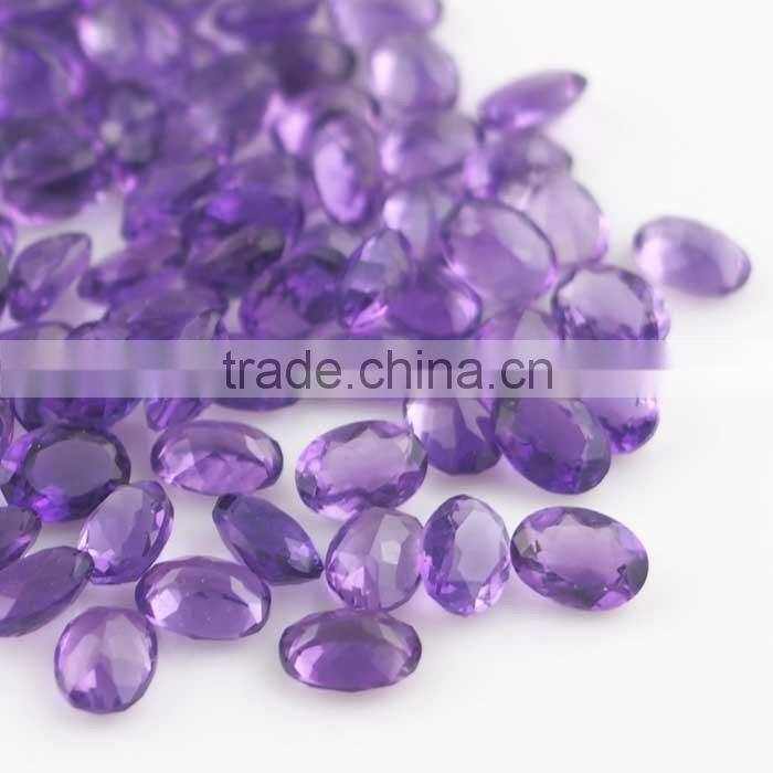 Small size oval loose synthetic quartz gemstone amethyst stone price