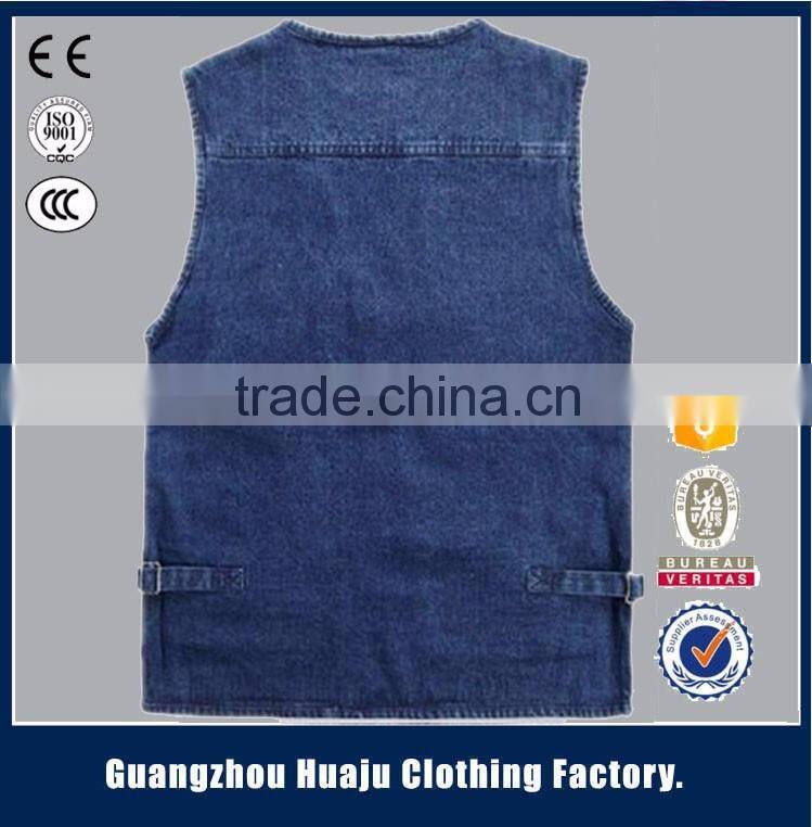 Hot Sell High Quality Fashion Young Men Casual waistcoats Denim Vest For Men