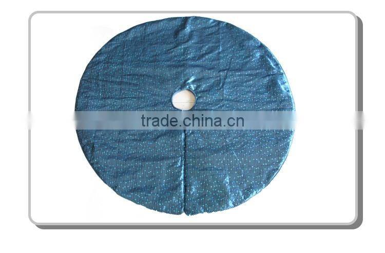 gold poly crushed with flower sequins embroidery tree skirts for christmas