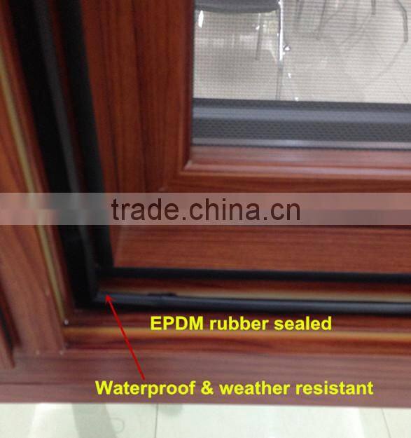 Latest window design for villa & house, glass panel & mosquito net two-in-one