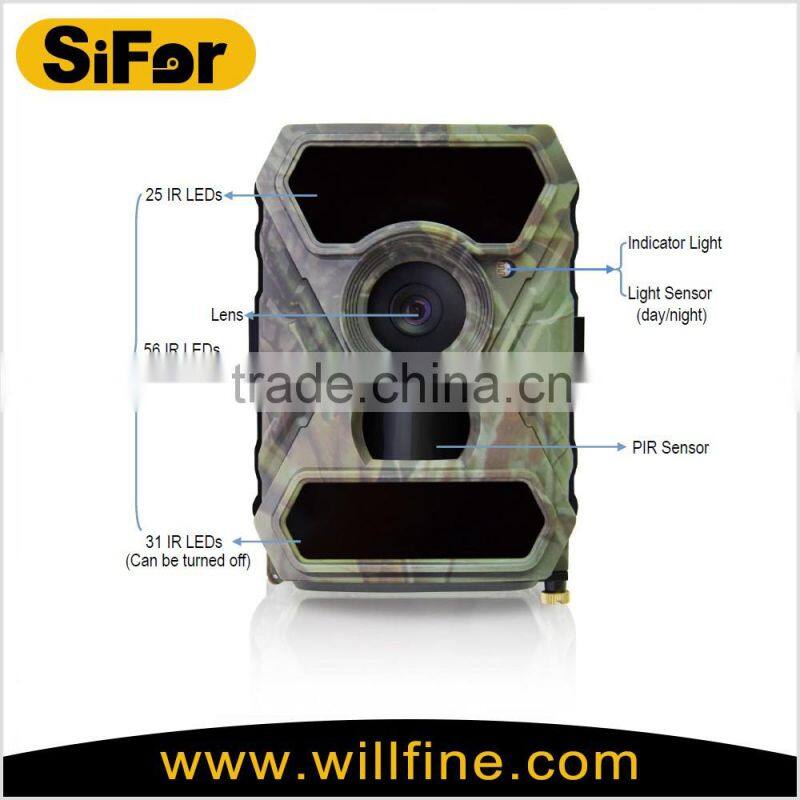 Adjustable PIR range 12-15M deer hunting trail camera with 3G function