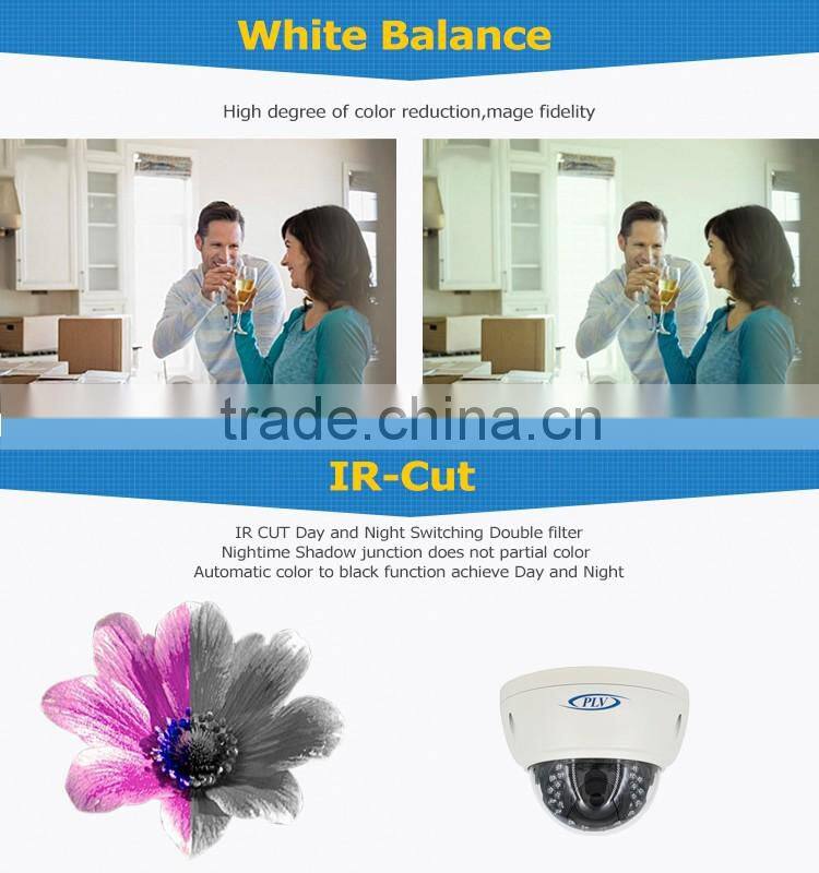 high quality 30m ir night vision h.264 cmos ip dome h.265 ip camera