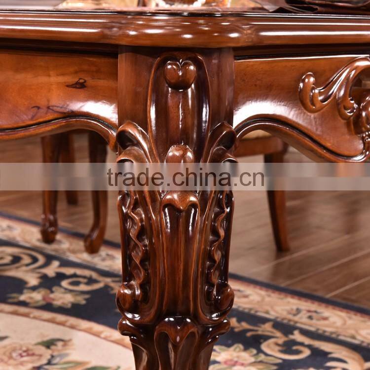 Dining room furniture antique carving wooden rectangle dining table
