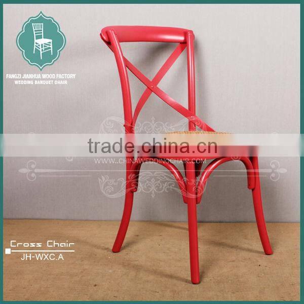 Dinning Wood Stackable Cross Back Chair