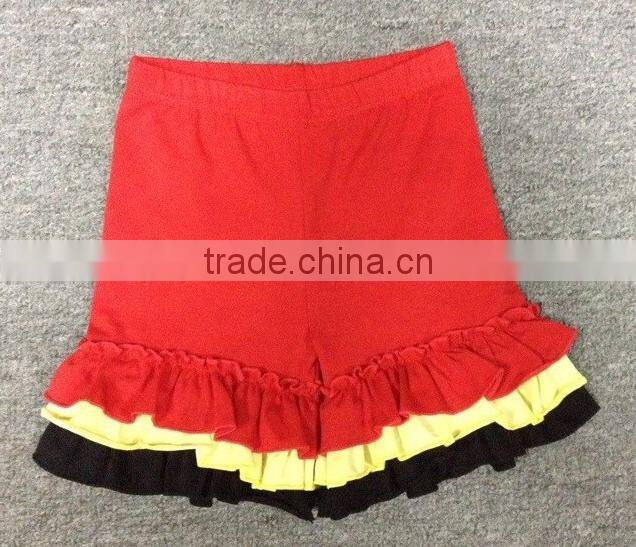 2015 new style boutique solid aqua triple ruffles girl shorts MS0101