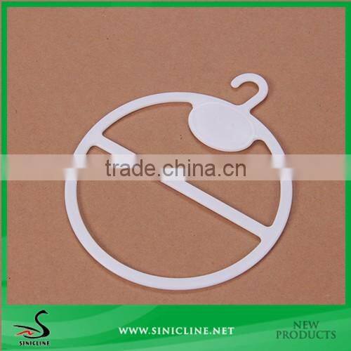 Sinicline White Plastic Scarf Hanger with Blank Area For Logo Printing