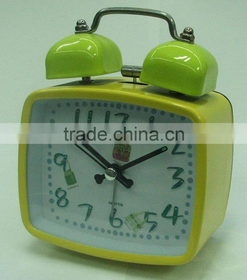 wrought iron square shape digital smart clock /squar analog alarm desk clock
