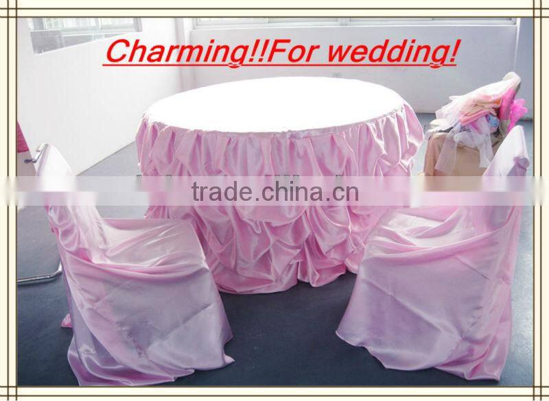 Wedding tablecloth, handmade table cloth,satin ruffled tablecloth