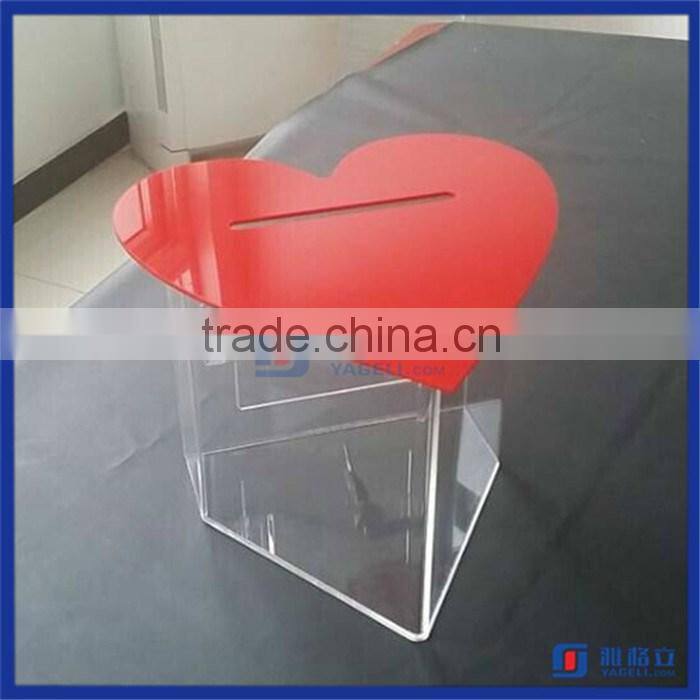 2016 Yageli Customized Different Styles Acrylic Charity Collection Box & Acrylic Tip Box