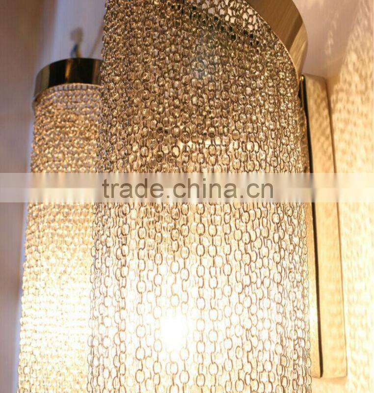 Nickel plated chain sconce wall lamp