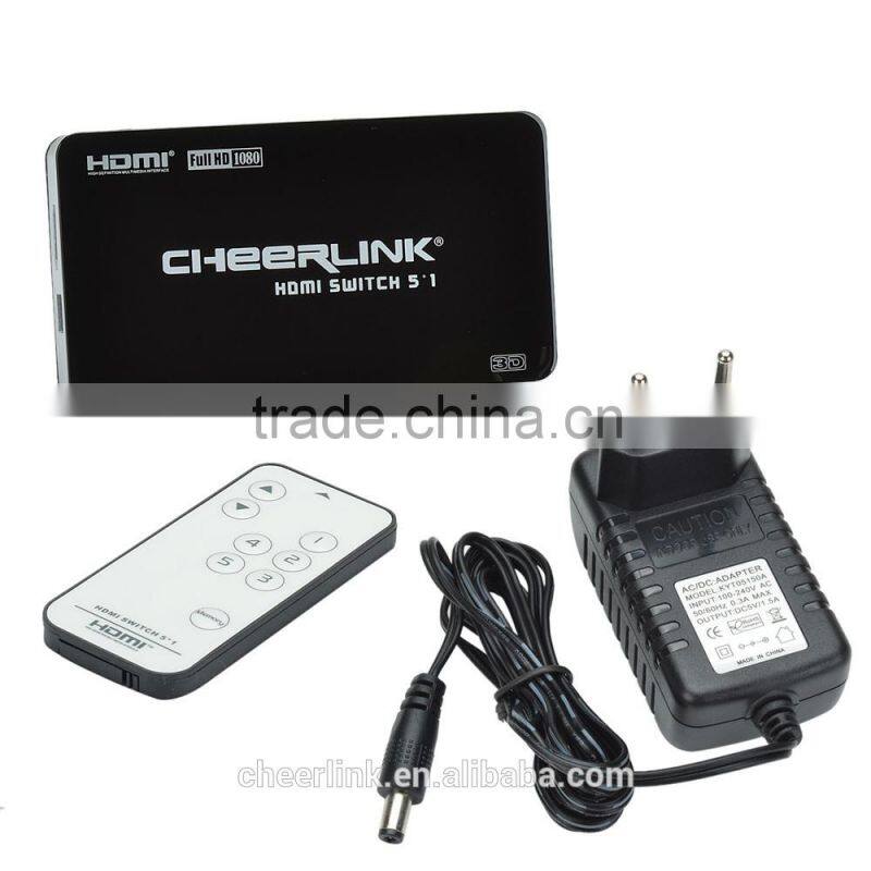 5x1 hdmi switch 501 hdmi v1.4 with ultra hd 2160p and 3d / remote control -black