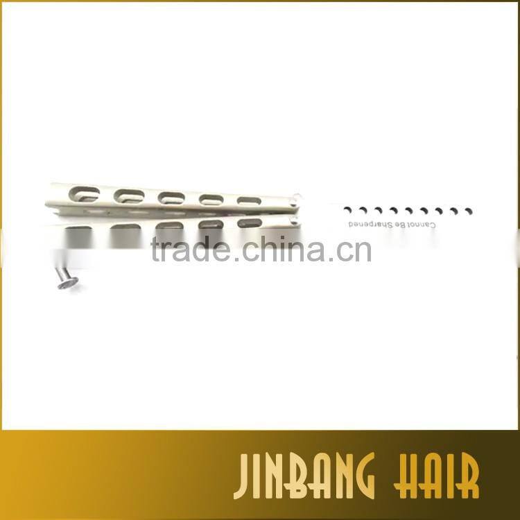 2016 new style butterfly knife comb salon stainless hair comb balisong butterfly knife trainer
