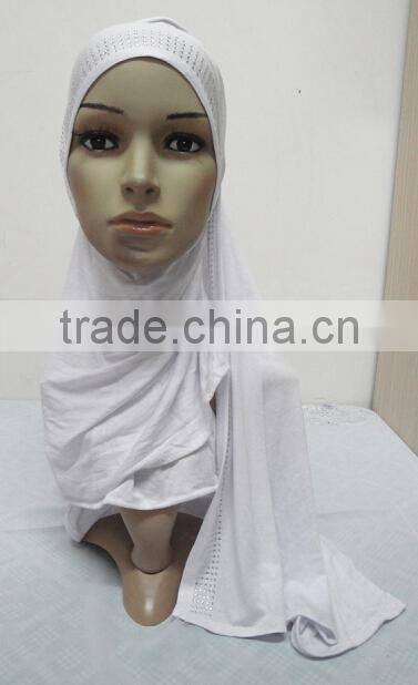 JL072 latest cotton jersey scarf with rhinestones