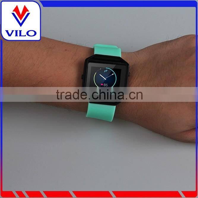 For Fitbit Blaze bands,Soft Silicone Watch Band Replacement Wrist Strap with black Metal Frame Case for Fitbit Blaze