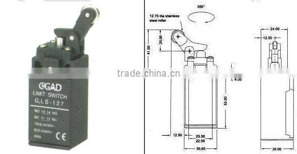 CNGAD 250V Adjustable Rod Lever Limit switch(10A limited switch, mini limit switch)(LS-127)