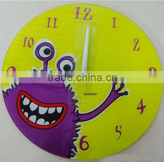 Decorative glass wall clock design, wall mounted clock