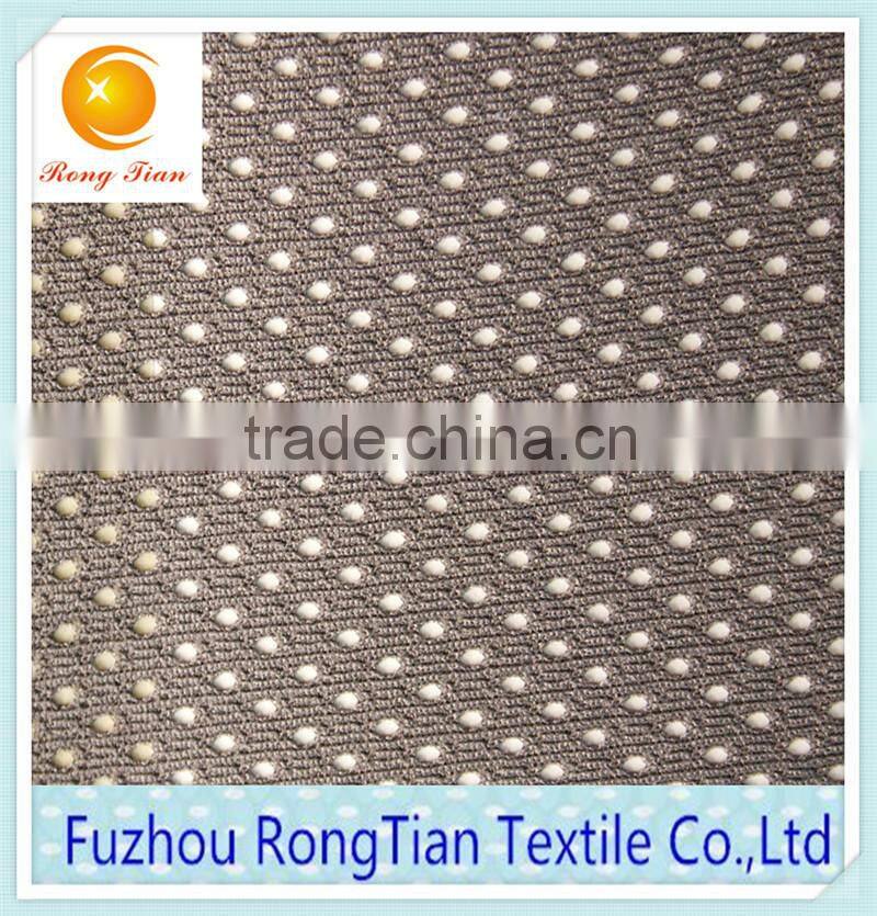Factory sales grey polyester warp knitted low elastic hole lining mesh fabric