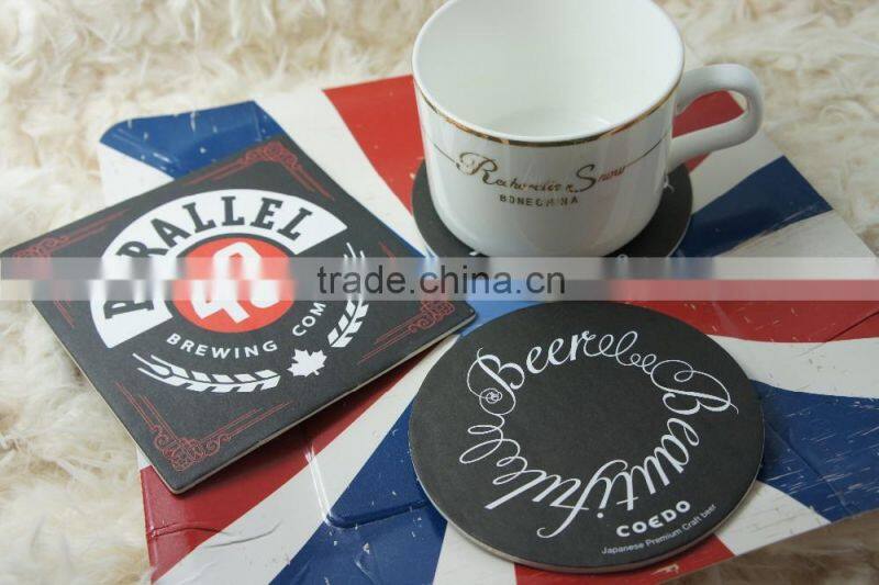 Hot sale absorbent cardboard blank coaster custom coasters