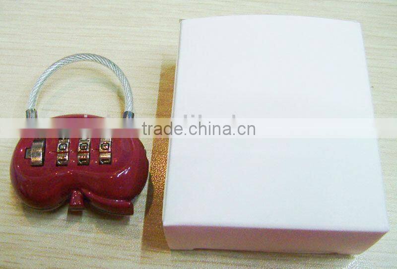 Kidney Shaped Medical code safe luggage and suitcase wire padlock