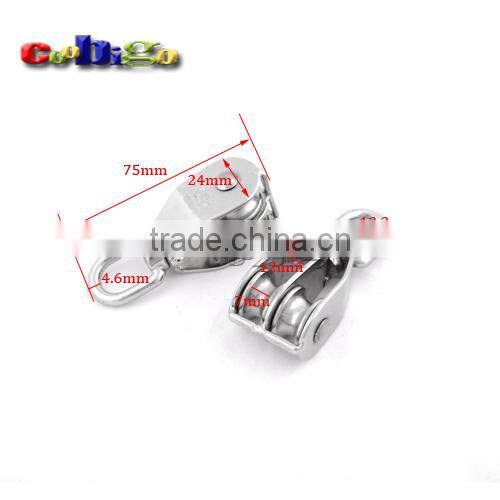 Stainless Steel 304 Double Swivel Wheel Rope Wire Sheave Pulley Lifting #FET015