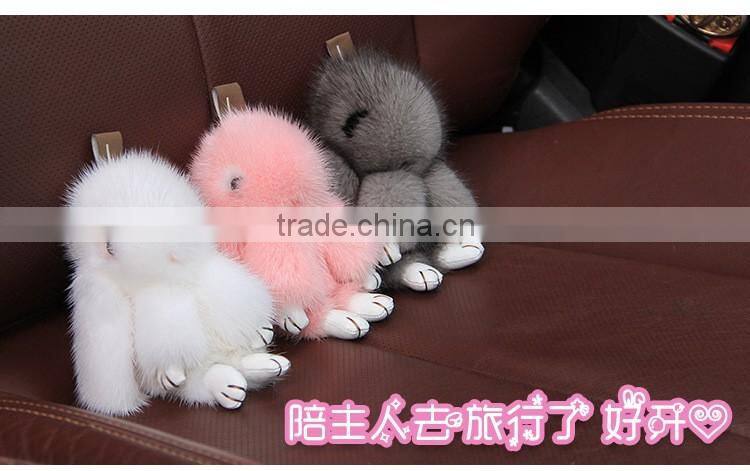 lovely shape pendant/ rex mink fur rabbit toy for decoration and car pendant Shpe Of Copenhagen Keychain