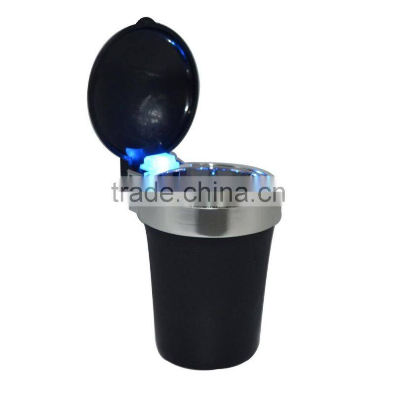 2016 New Design Black Plastic Cover Home Car Ashtray Trash Bin Can Garbage Container
