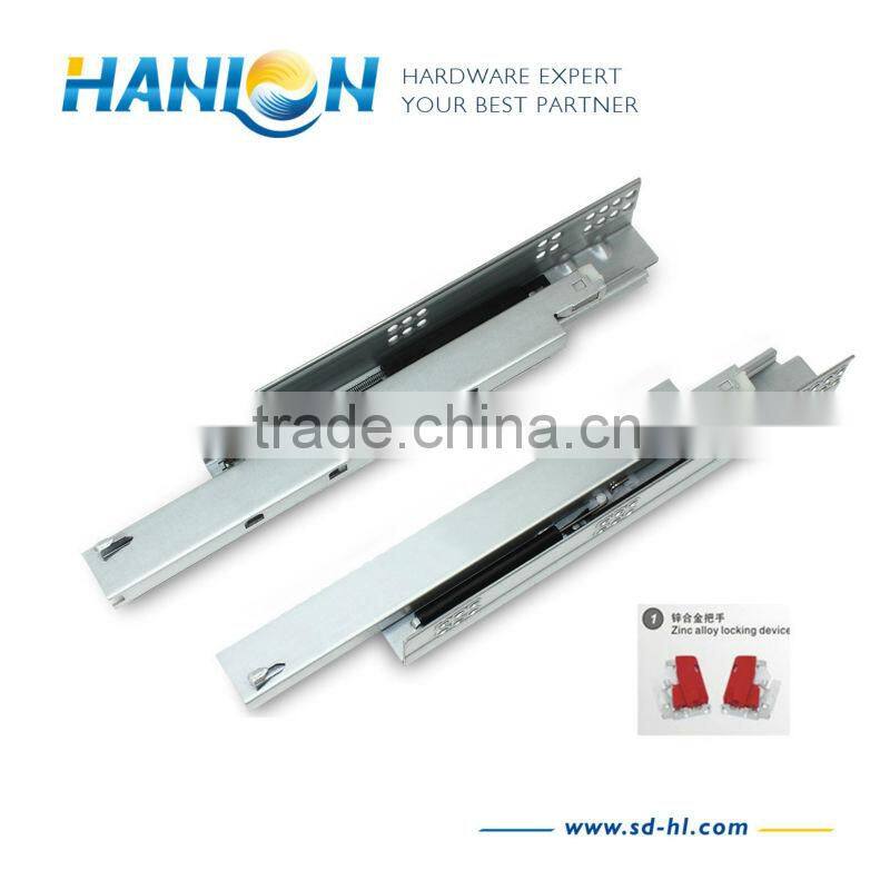 Kitchen cabinet soft closing full extension drawer slide