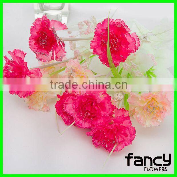 9 heads artificial carnation flower for wedding decoration