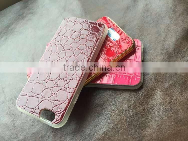 Electroplate TPU+Leather back for iphone 6 6s case with custom logo and high quality