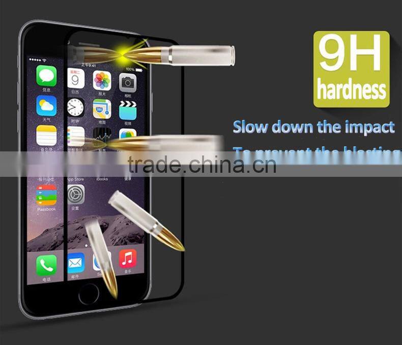 Full screen protector frame 9H 2.5D 0.3mm tempered glass protector for Iphone6 wholesale