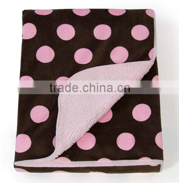 custom polyester polka dot fleece blanket