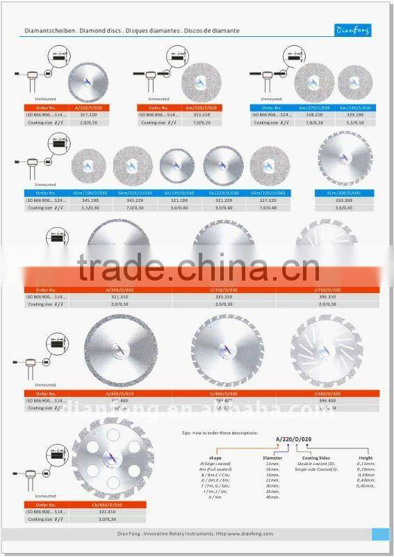 22mm double side coated solid diamond dental disc