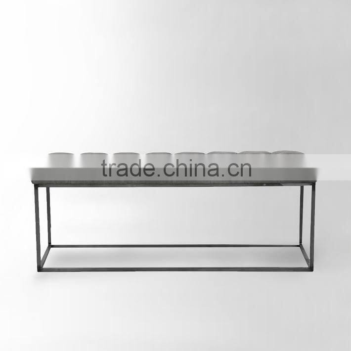 Stainless Steel Tufted Ottoman OT-830