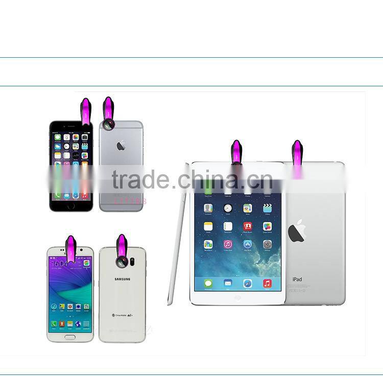 Christimas Gift 3 in1 Lens 198 Fisheye Lens Universal 0.63 Wide Angle 15 Micro Lens For iphone 5S 6S plus