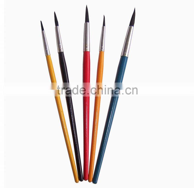 4pcs high quality nylon hair lacquered wooden handle art brush set