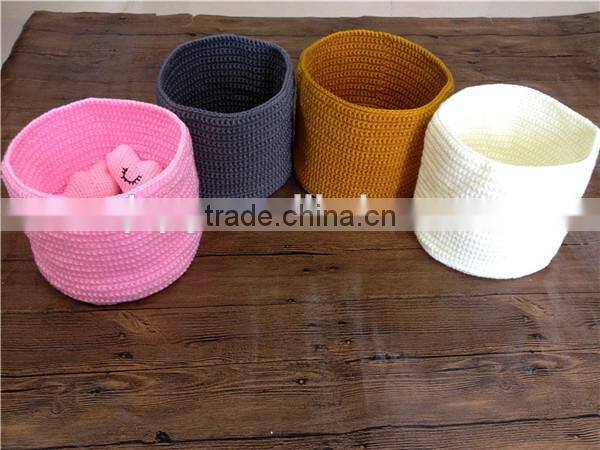 Small Crochet Basket, Cotton Crochet Basket , Crochet Storage Basket