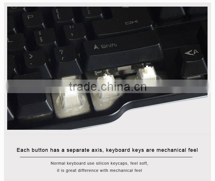 3 LED backlit colors computer keyboard half-mechanical keyboard feel