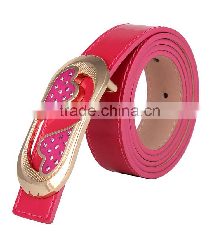 Womens Flower Alloy Buckle Leather Waist Belt