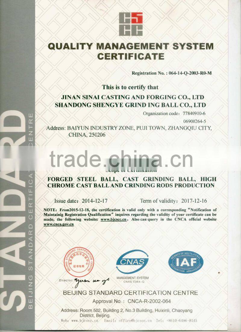 Grinding steel ball for mining